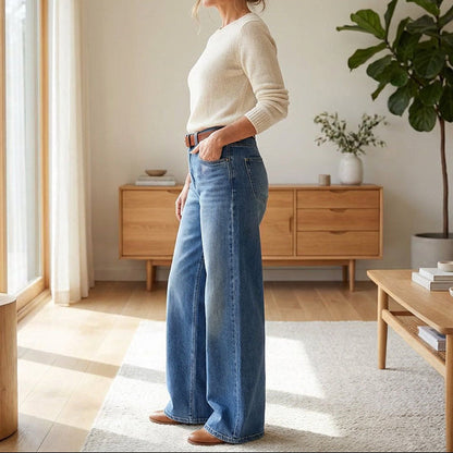 High Waist Wide Leg Pocketed Trousers
