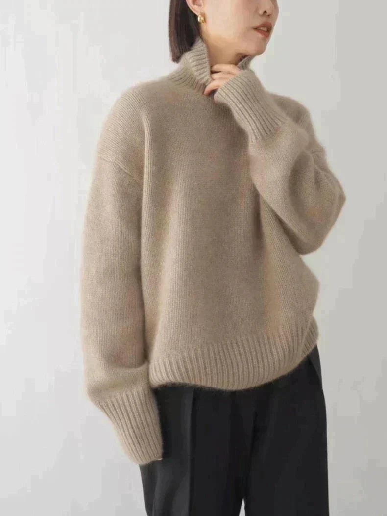 Women's High Neck Long Sleeve Long Sweater