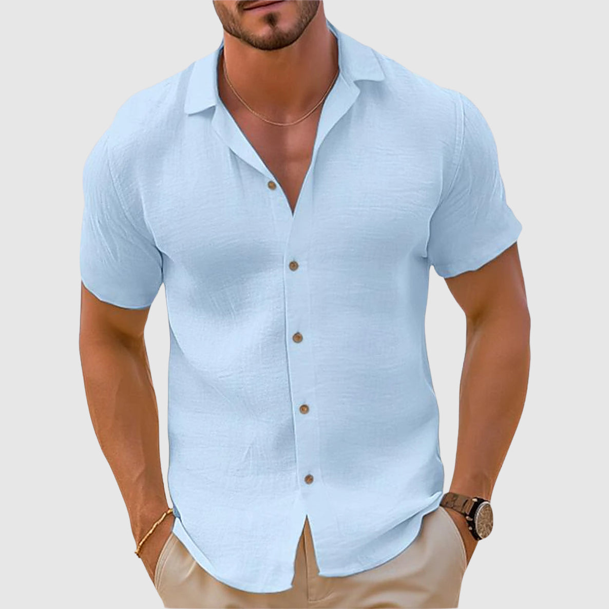 Loose Fit Turn-Down Collar Shirt