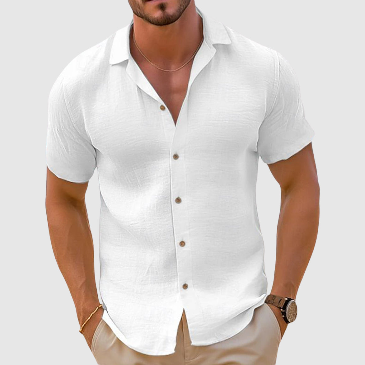 Loose Fit Turn-Down Collar Shirt