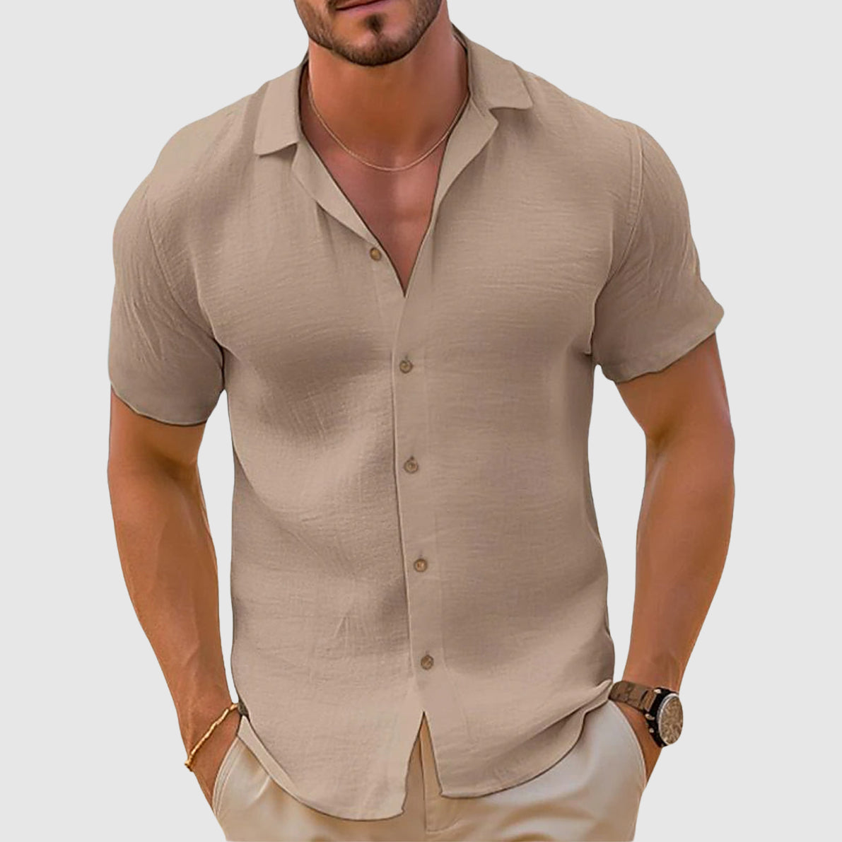 Loose Fit Turn-Down Collar Shirt
