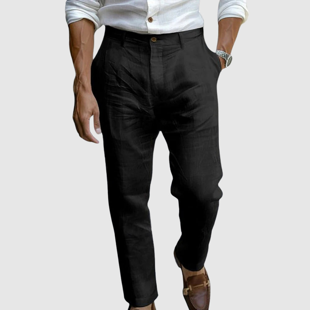 Mid Rise Straight Leg Pocketed Trousers