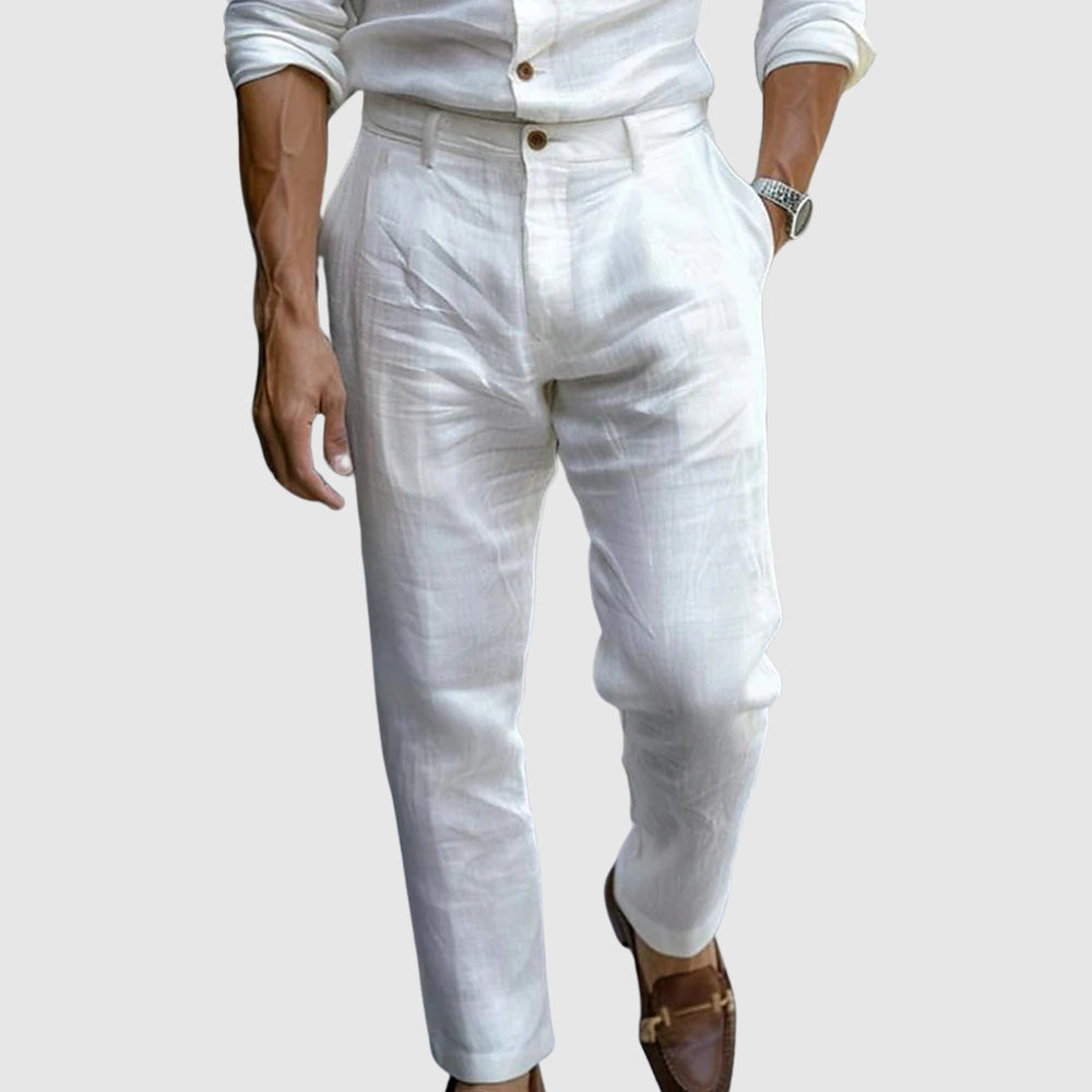 Mid Rise Straight Leg Pocketed Trousers