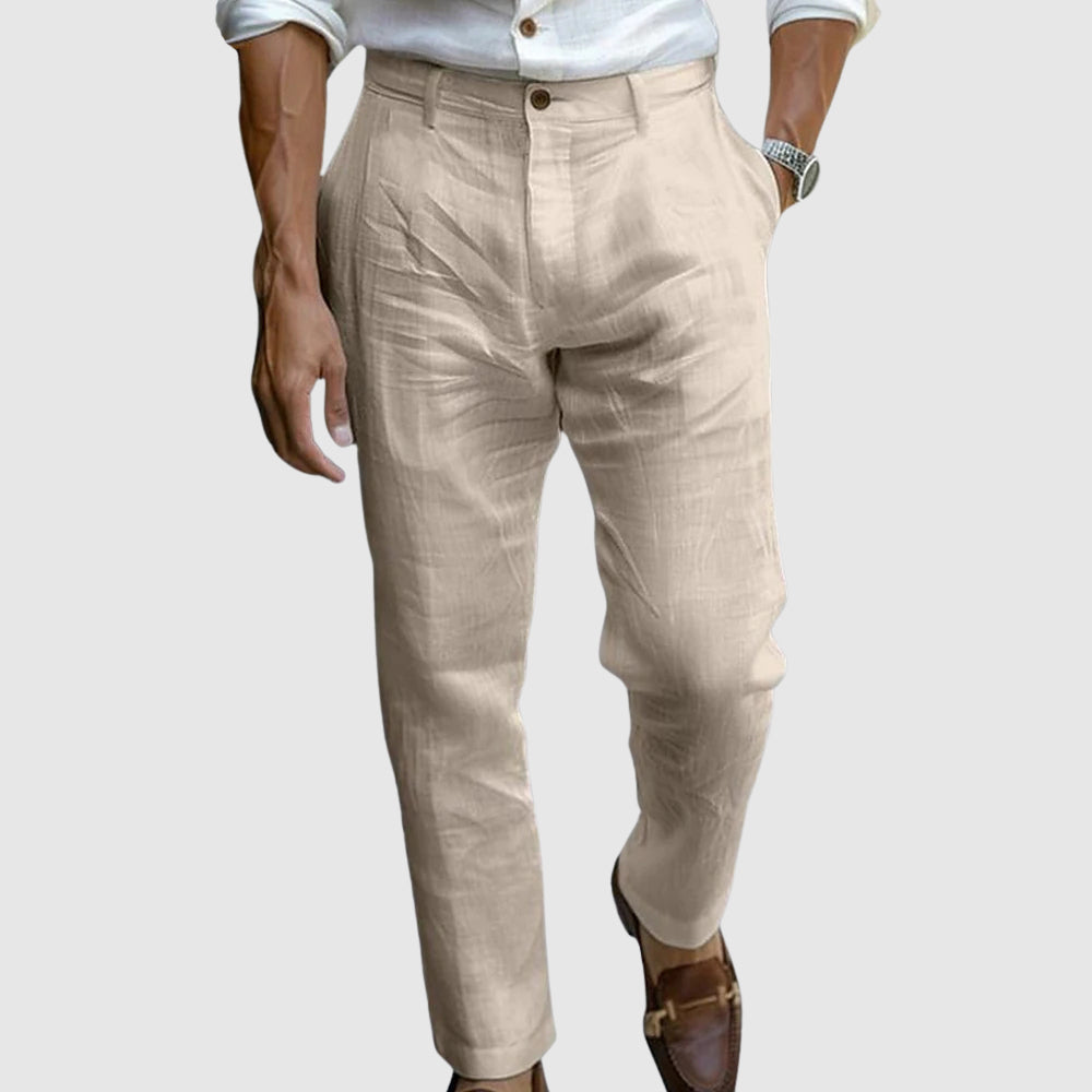 Mid Rise Straight Leg Pocketed Trousers