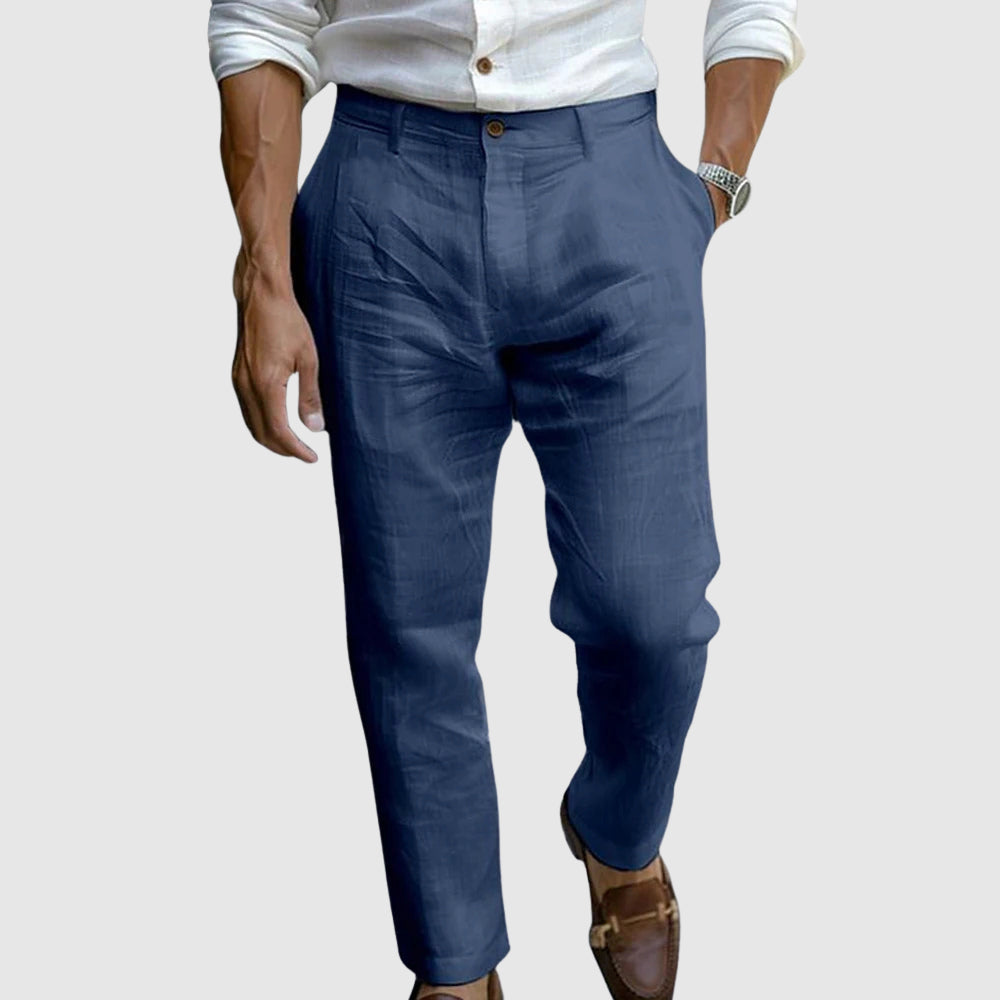 Mid Rise Straight Leg Pocketed Trousers