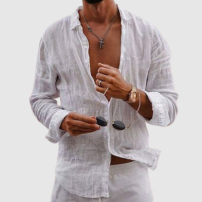 Crinkled Loose Button-Down Shirt