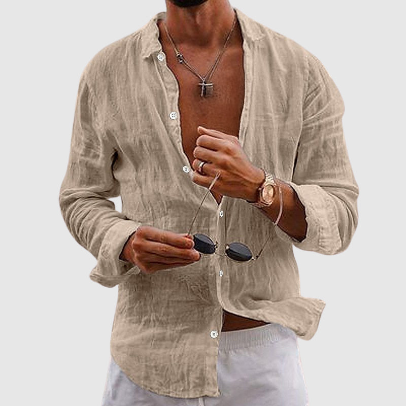 Crinkled Loose Button-Down Shirt