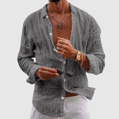Crinkled Loose Button-Down Shirt