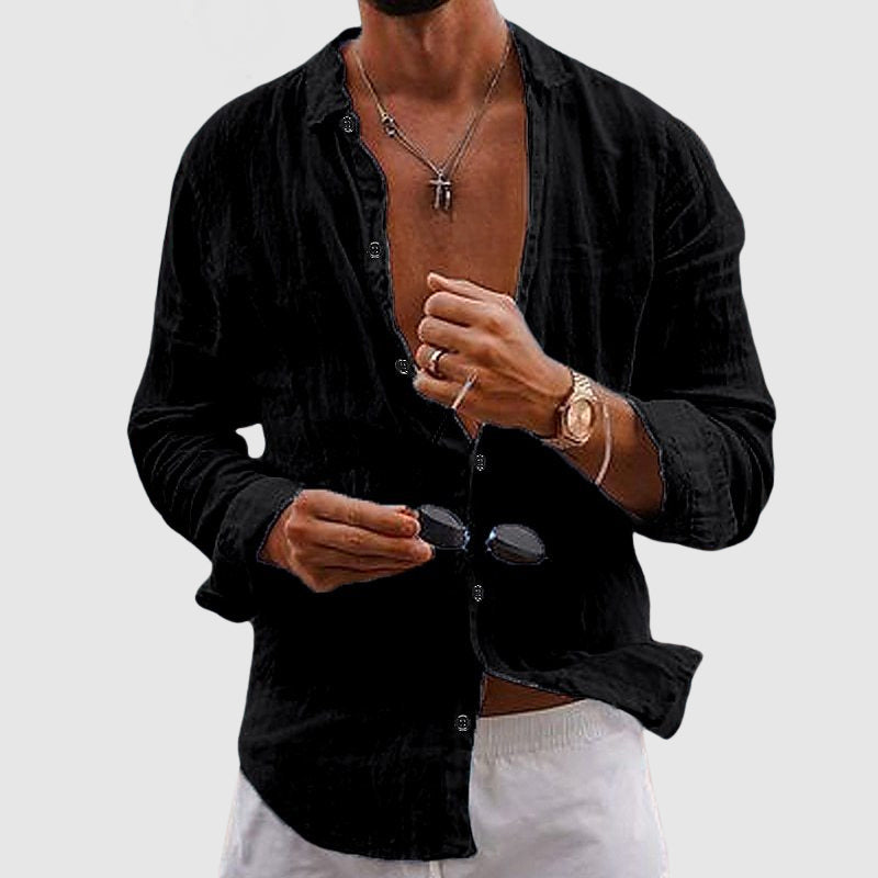 Crinkled Loose Button-Down Shirt
