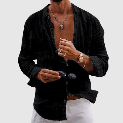 Crinkled Loose Button-Down Shirt