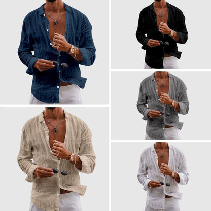 Crinkled Loose Button-Down Shirt