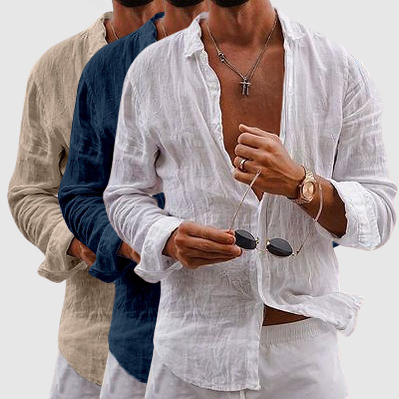 Crinkled Loose Button-Down Shirt
