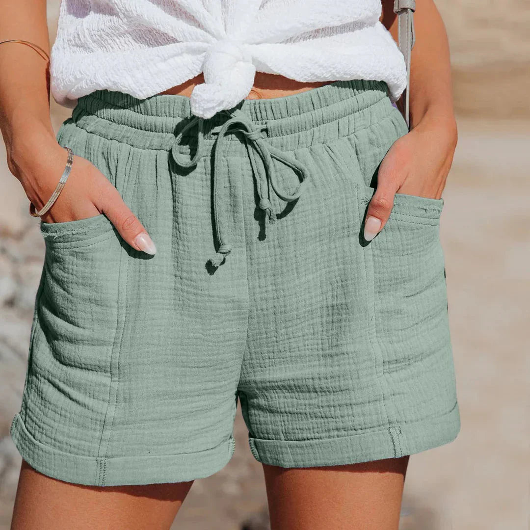 Drawstring Elastic Waist Loose Fit Shorts