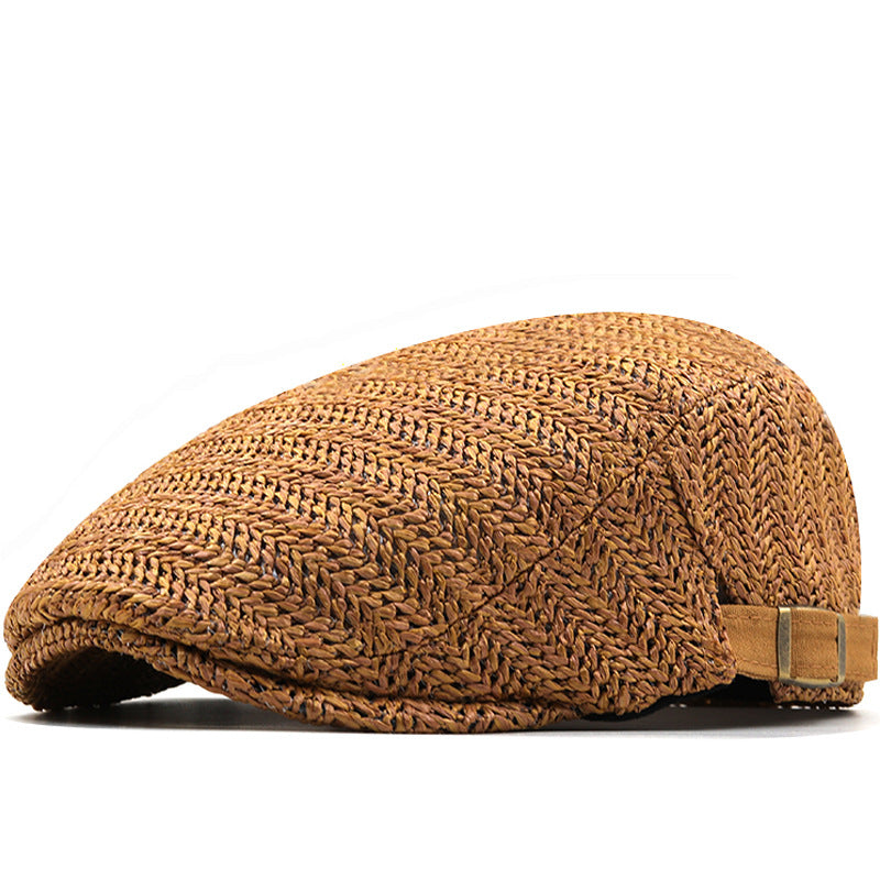 Woven Patterned Flat Buckled Cap