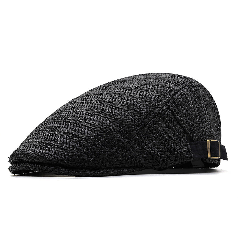 Woven Patterned Flat Buckled Cap