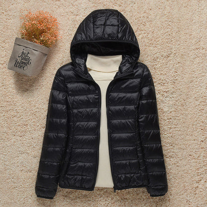 Hooded Lightweight Quilted Puffer Jacket For Women