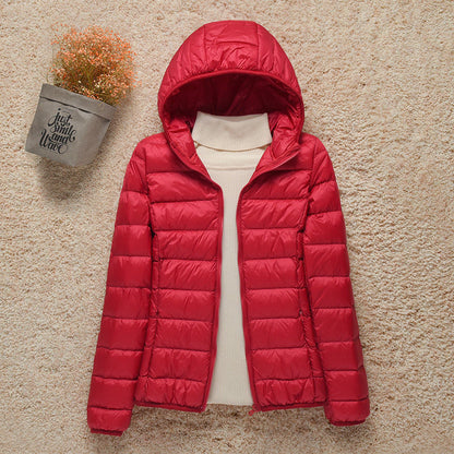 Hooded Lightweight Quilted Puffer Jacket For Women