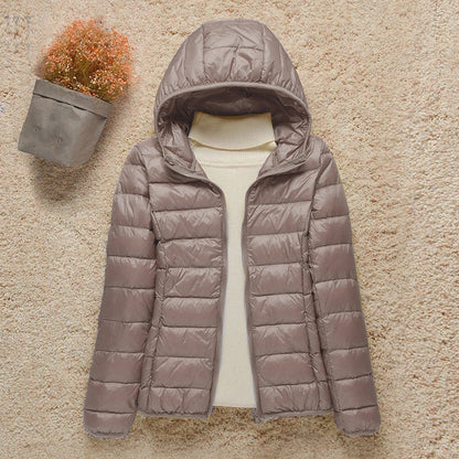 Hooded Lightweight Quilted Puffer Jacket For Women