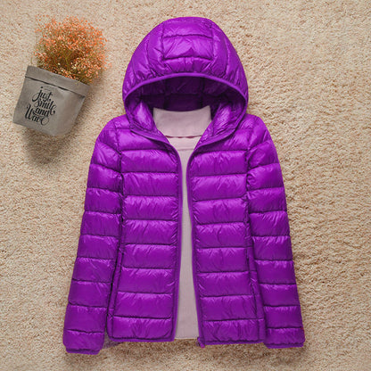 Hooded Lightweight Quilted Puffer Jacket For Women