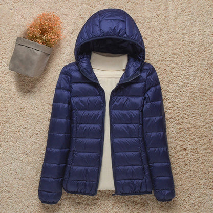 Hooded Lightweight Quilted Puffer Jacket For Women