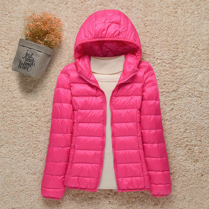 Hooded Lightweight Quilted Puffer Jacket For Women