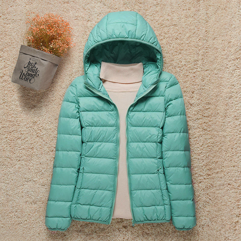 Hooded Lightweight Quilted Puffer Jacket For Women