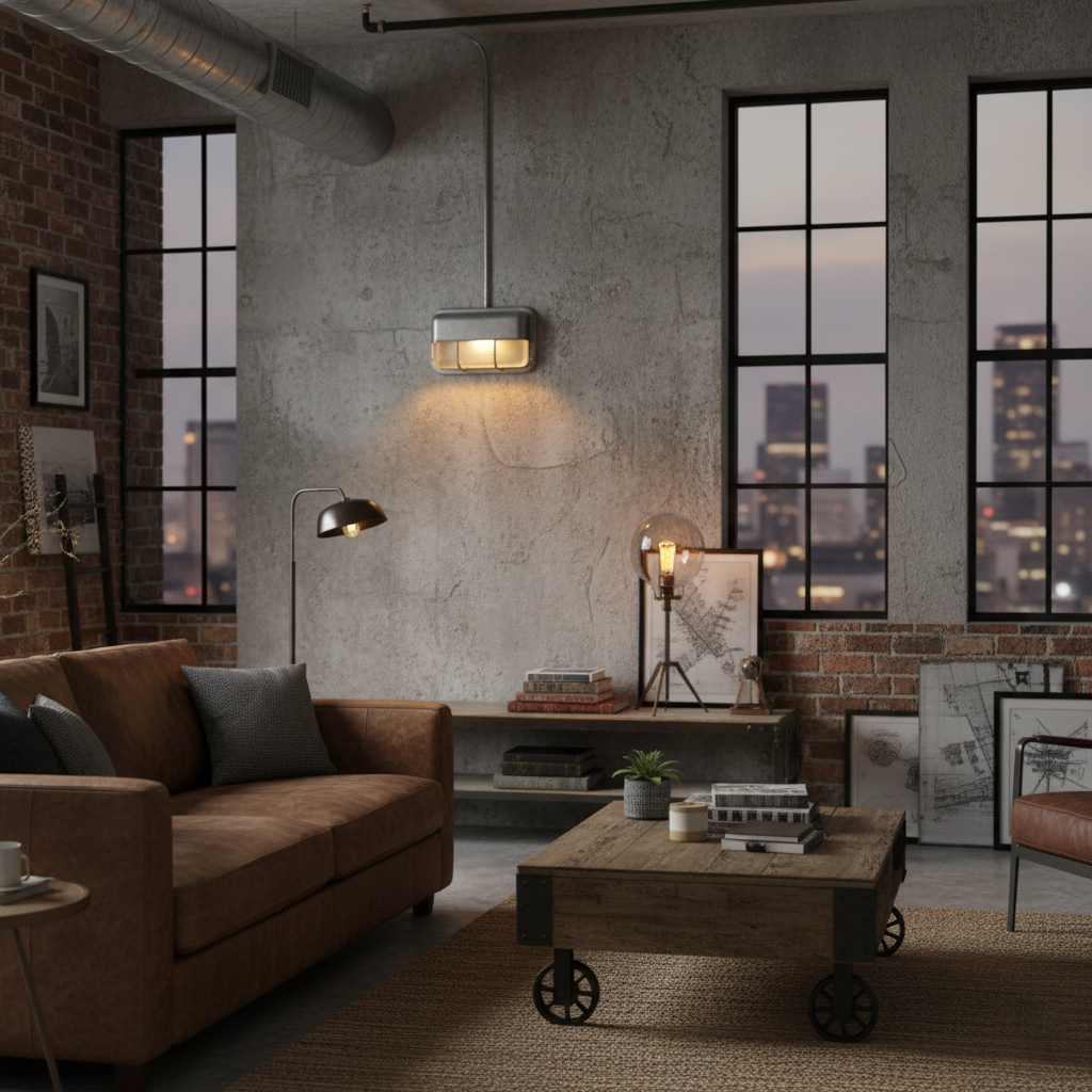 Ribbed Glass Wall Lamp