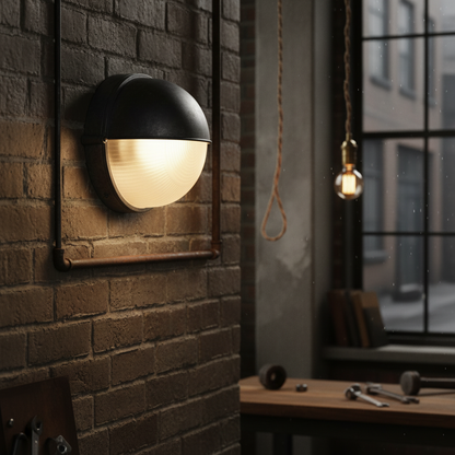 Ribbed Glass Wall Lamp