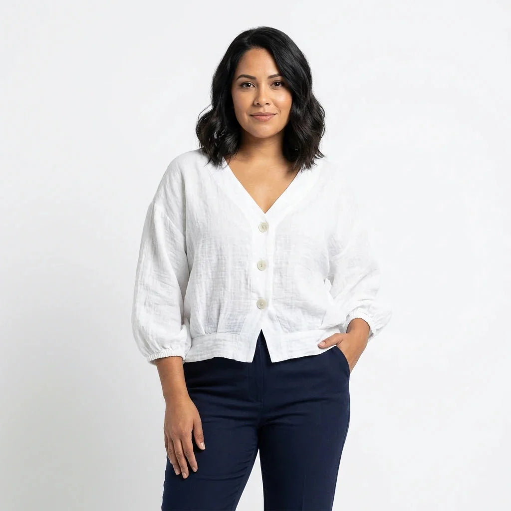 Crinkled Oversized Drop Shoulder Elastic Blouses