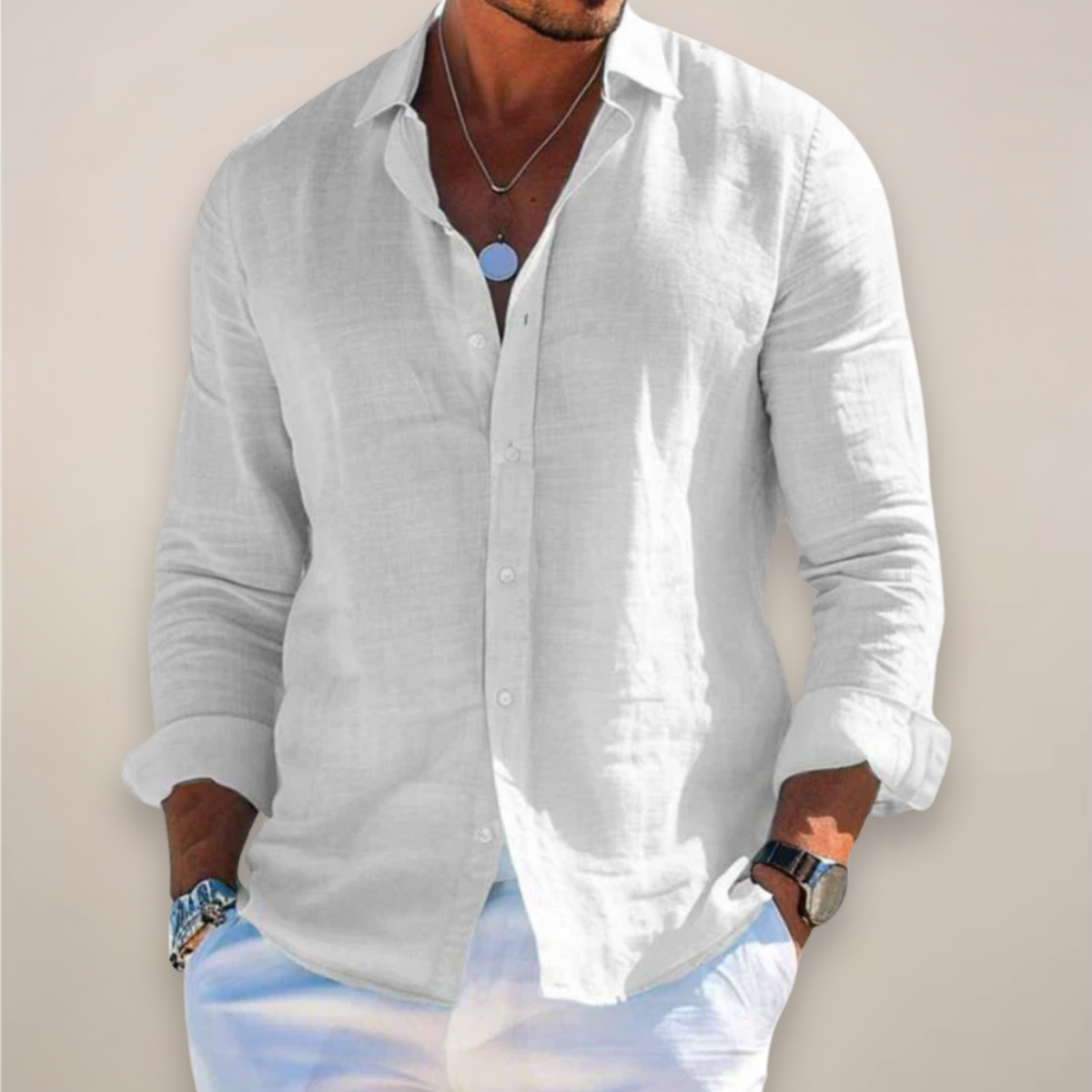 Textured Button Front Curved Hem Long Sleeve Shirt