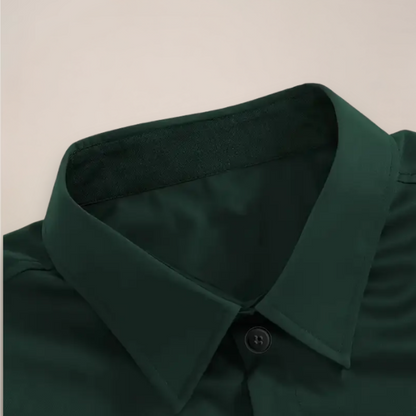 Slim Fit Long Sleeve Notched Collar Button Shirt