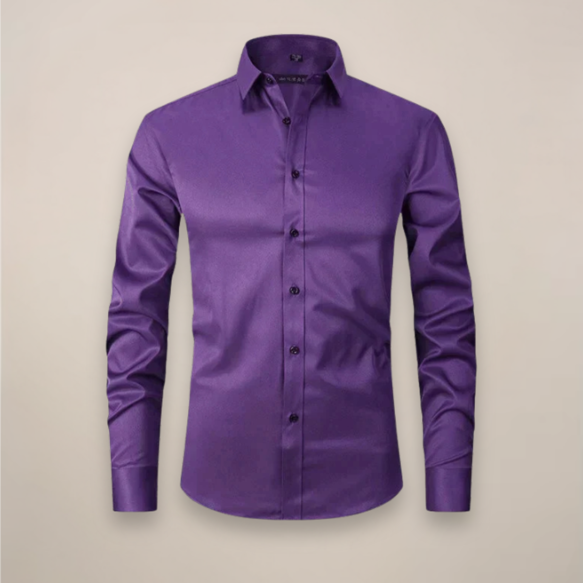 Slim Fit Solid Single Pocket Point Collar Button Down Shirt