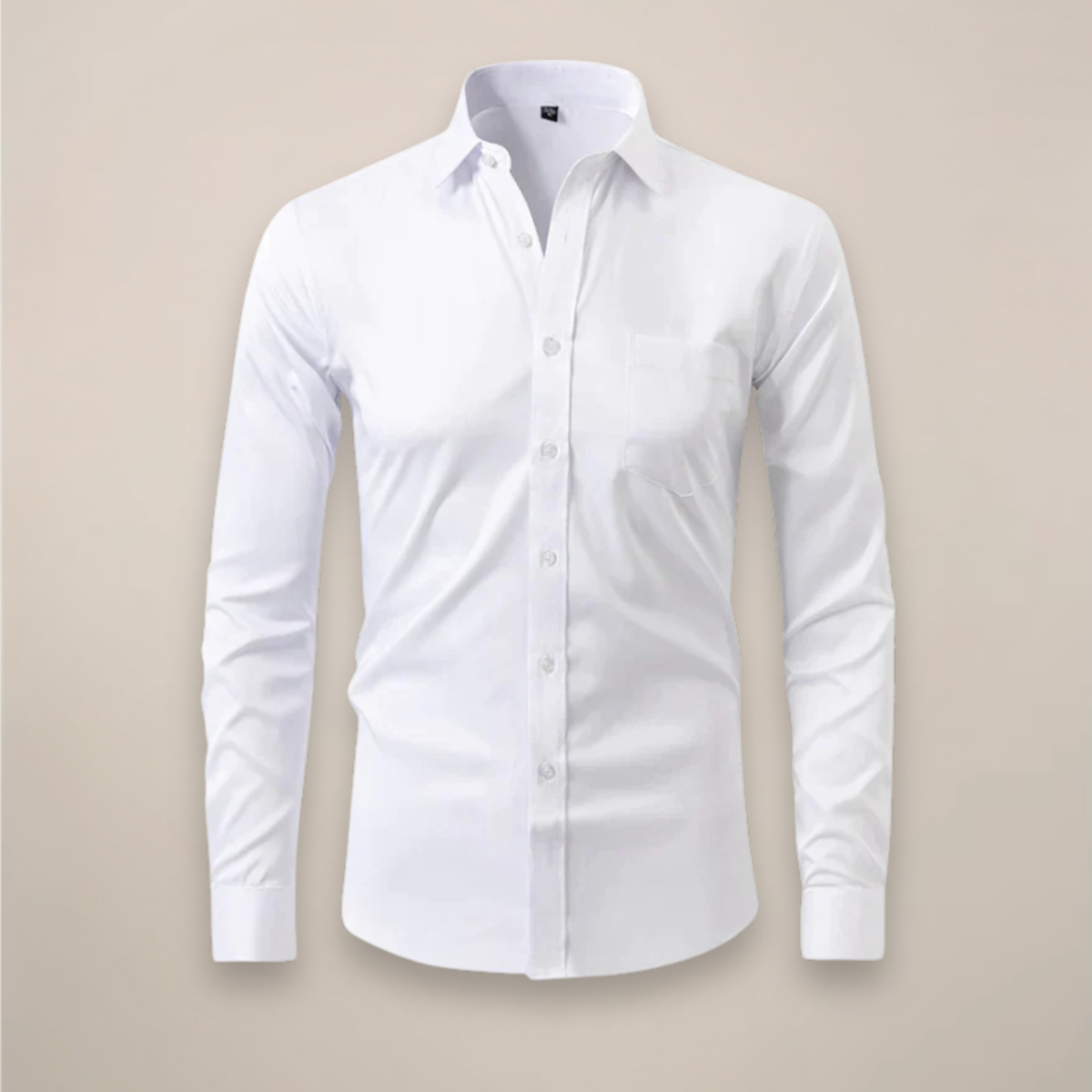 Slim Fit Solid Single Pocket Point Collar Button Down Shirt