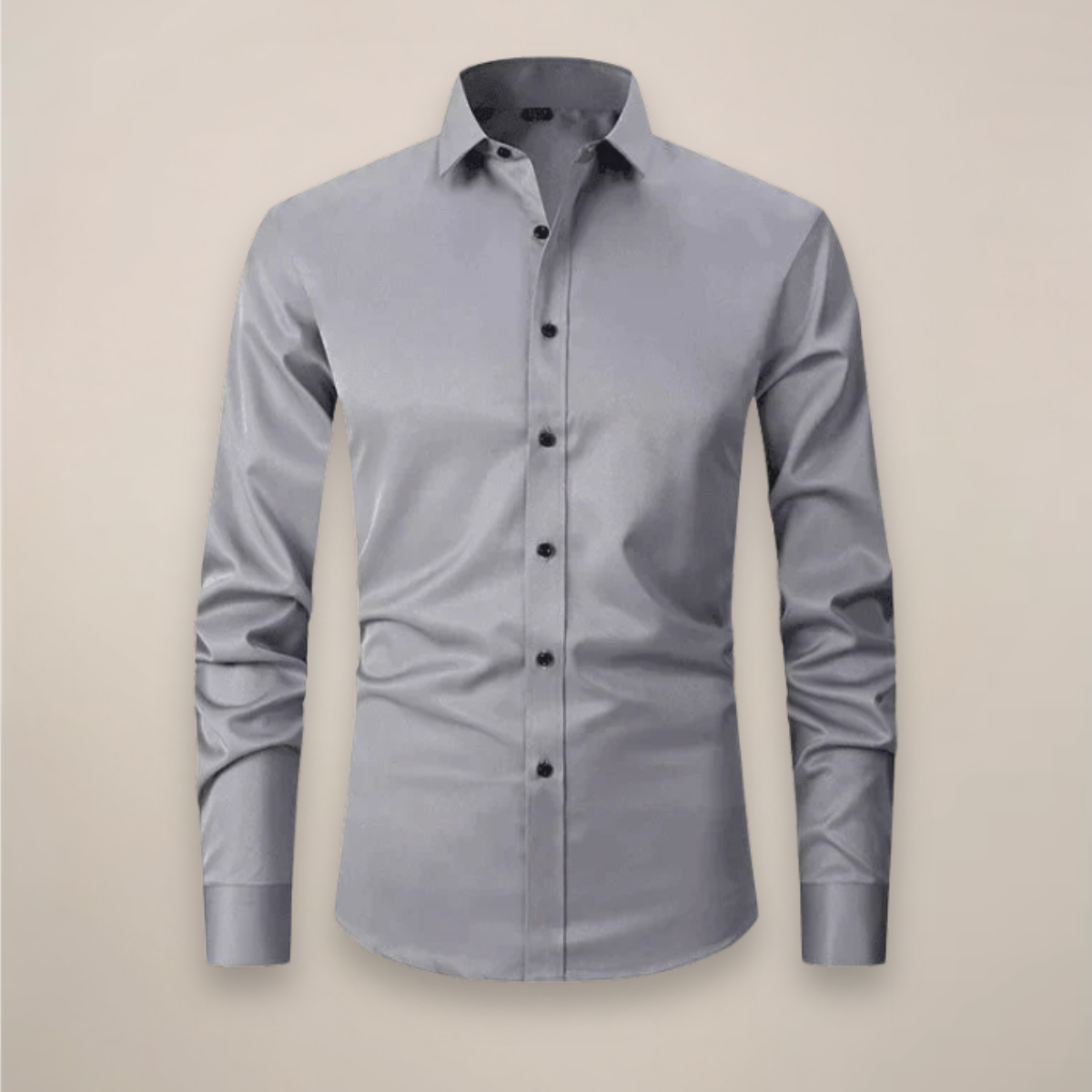 Slim Fit Solid Single Pocket Point Collar Button Down Shirt