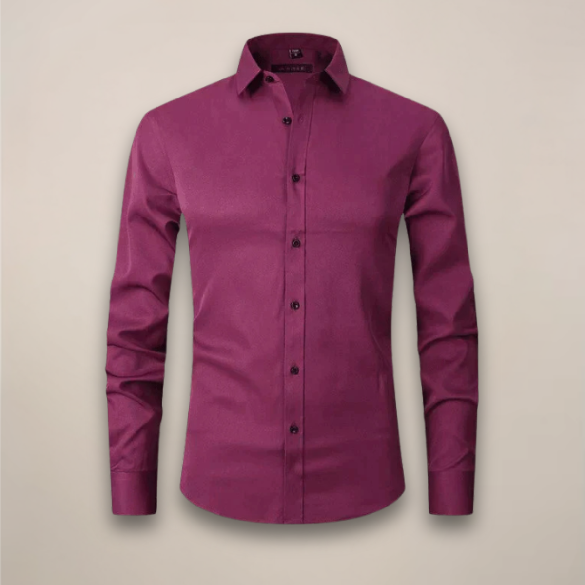 Slim Fit Solid Single Pocket Point Collar Button Down Shirt