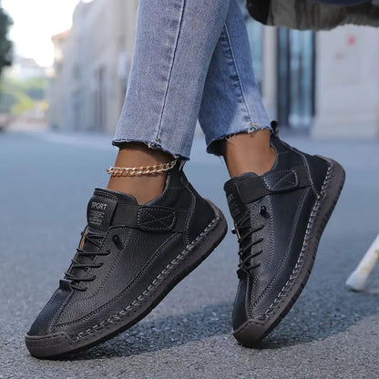 Lace-Up High-Top Stitched Sneakers For Women