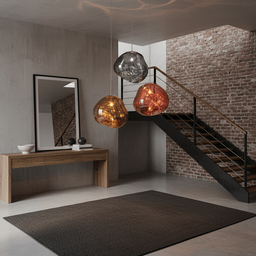 Lava Style Glass Orb Pendant Light