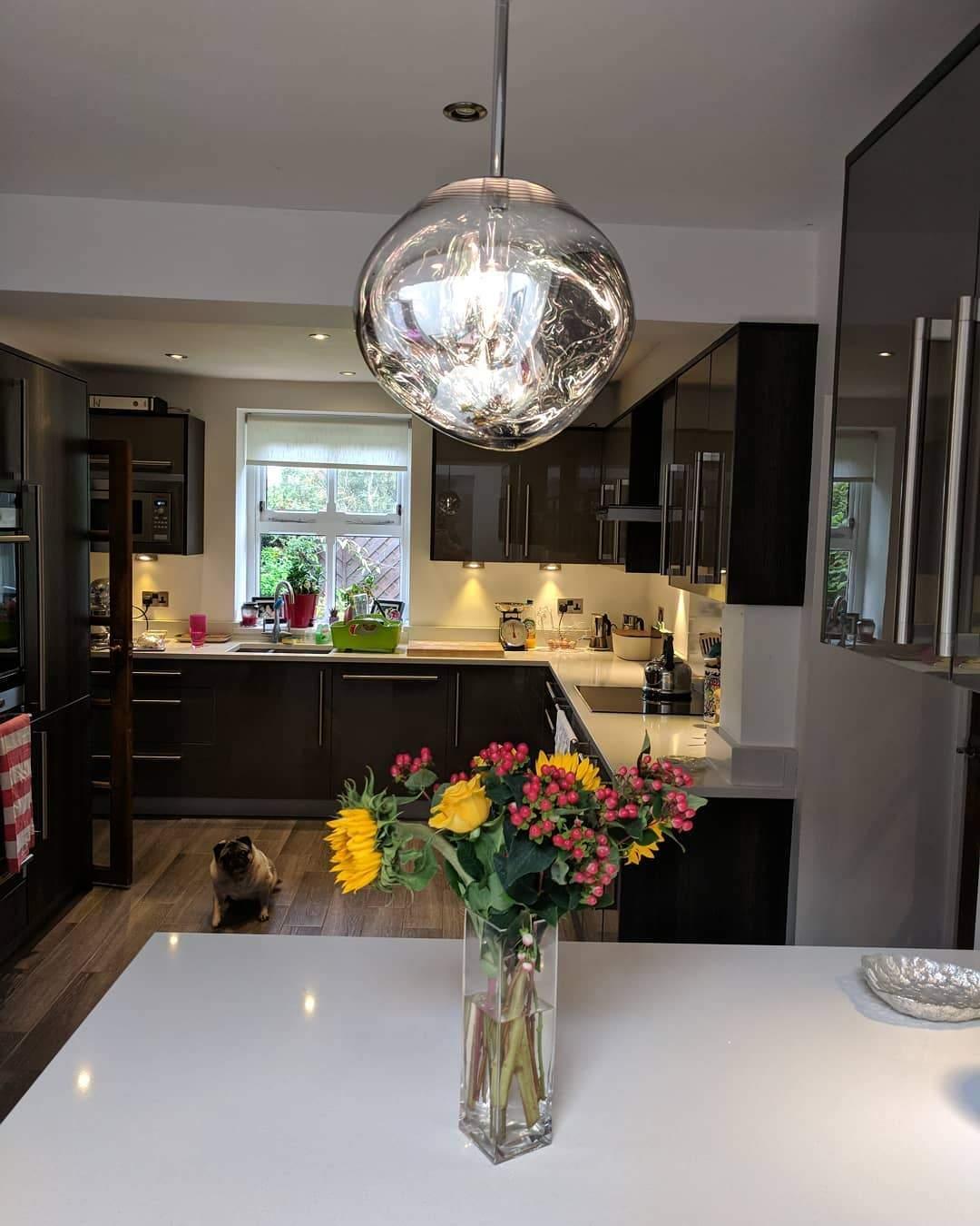 Lava Style Glass Orb Pendant Light