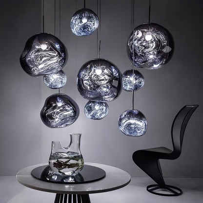 Lava Style Glass Orb Pendant Light