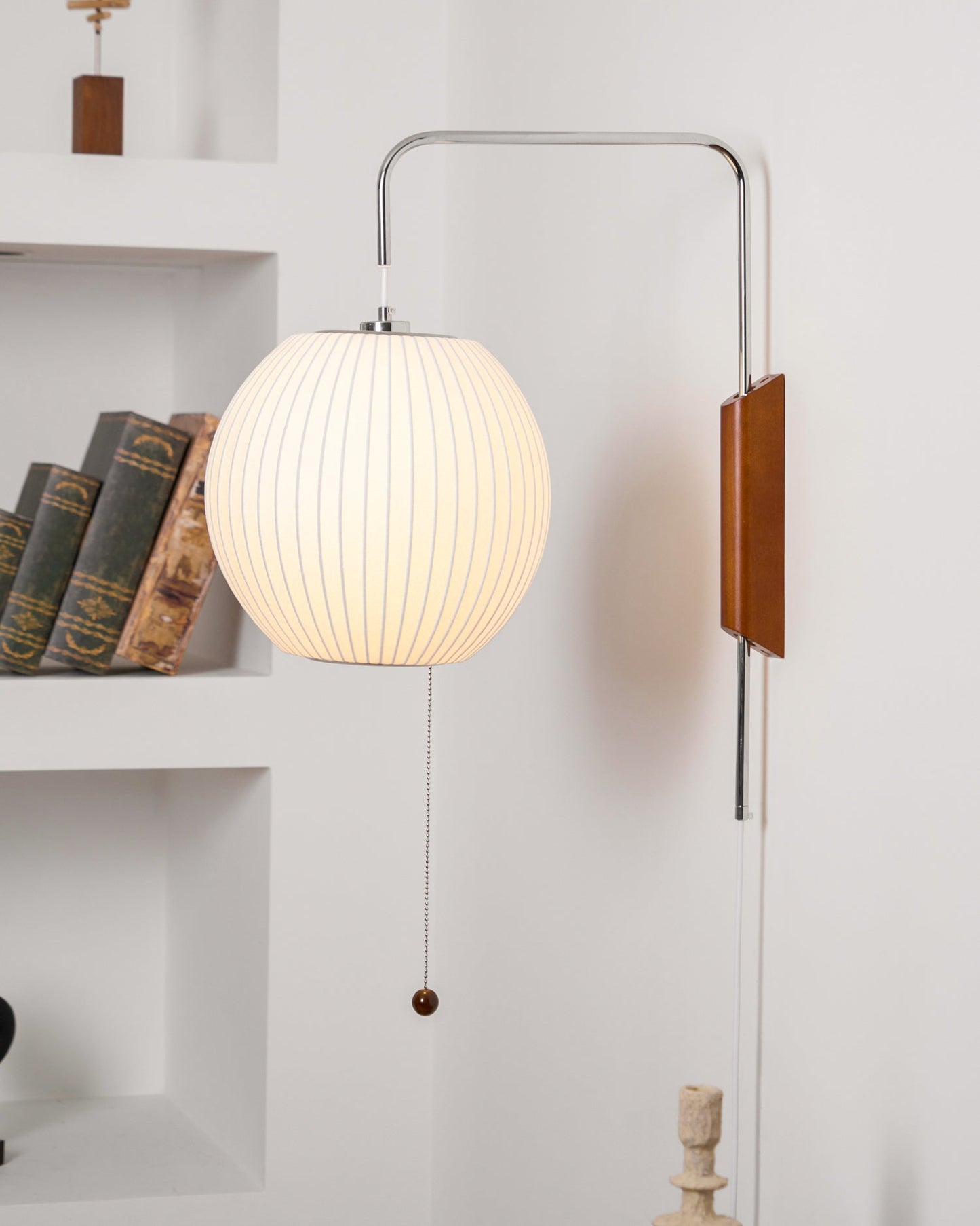 Cylindrical Ribbed Shade Wall Lamp
