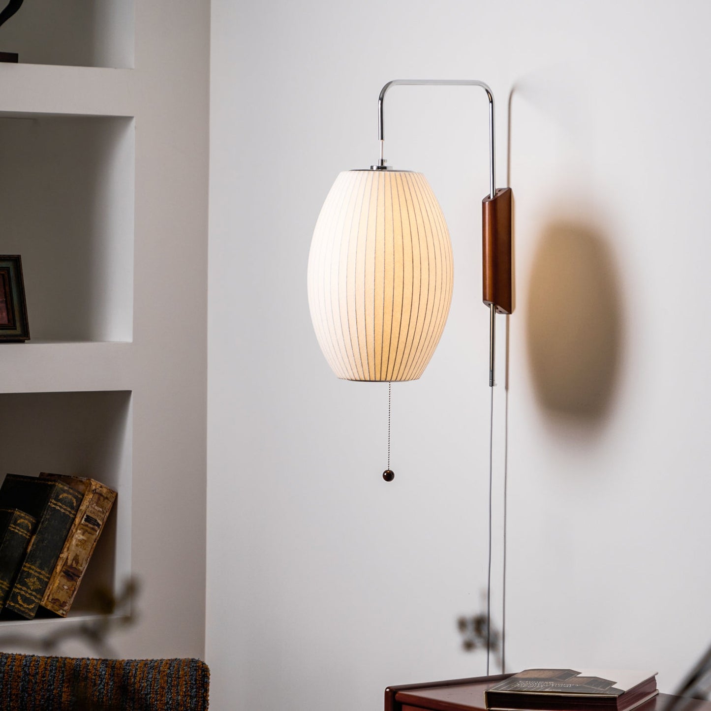 Cylindrical Ribbed Shade Wall Lamp