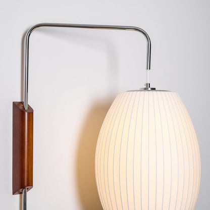 Cylindrical Ribbed Shade Wall Lamp