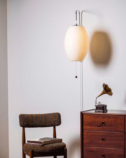 Cylindrical Ribbed Shade Wall Lamp