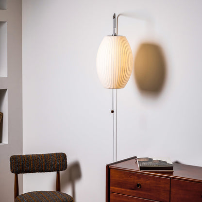 Cylindrical Ribbed Shade Wall Lamp