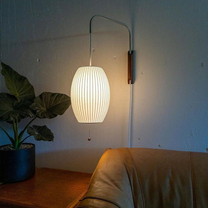 Cylindrical Ribbed Shade Wall Lamp