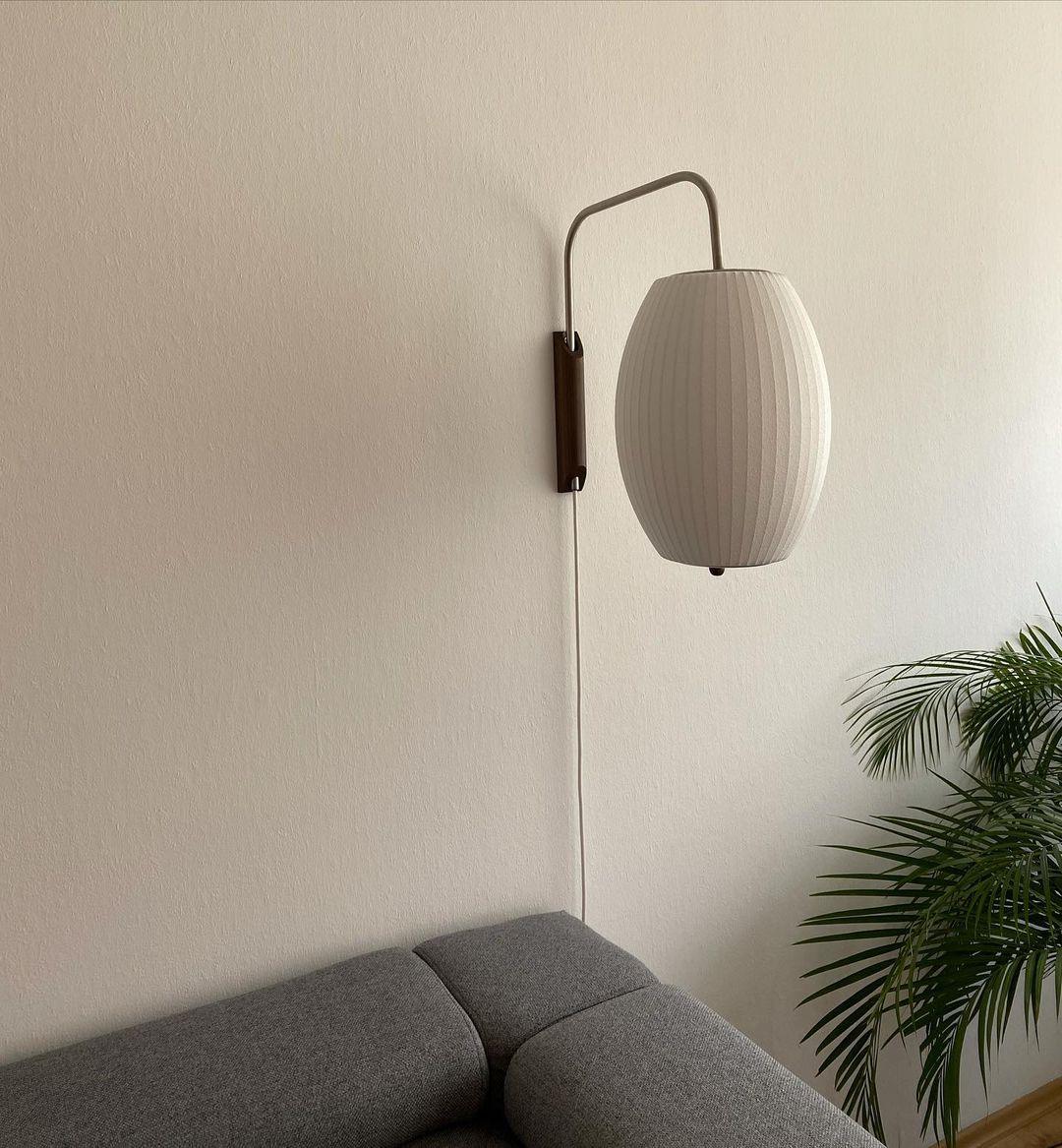 Cylindrical Ribbed Shade Wall Lamp