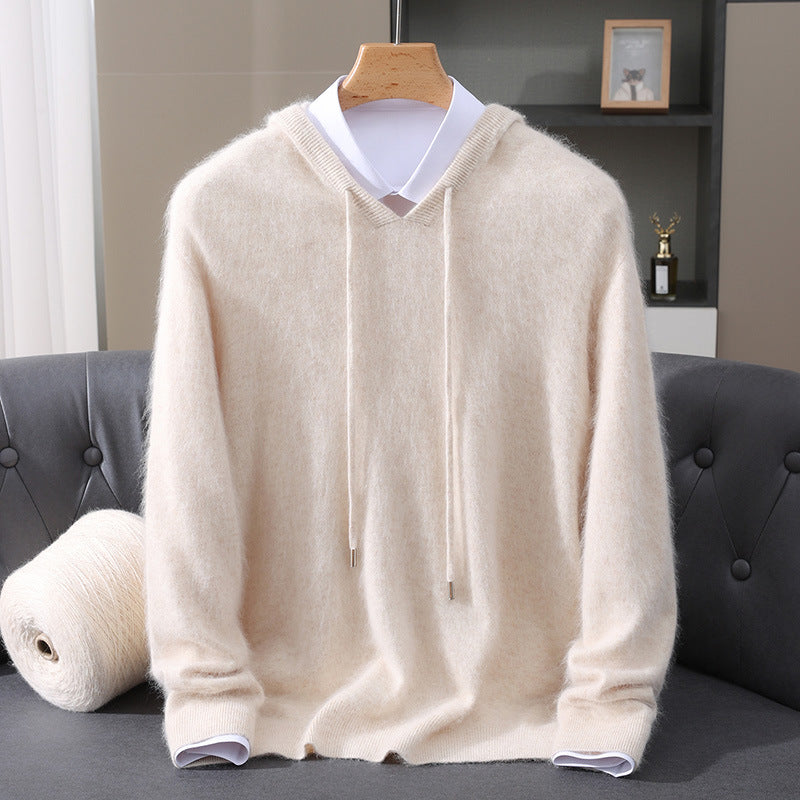 Textured Dropped Ribbed Cuffed Relaxed Hoodie