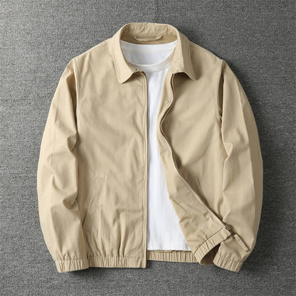 Collared Zippered Pocketed Cuffed Banded Jacket