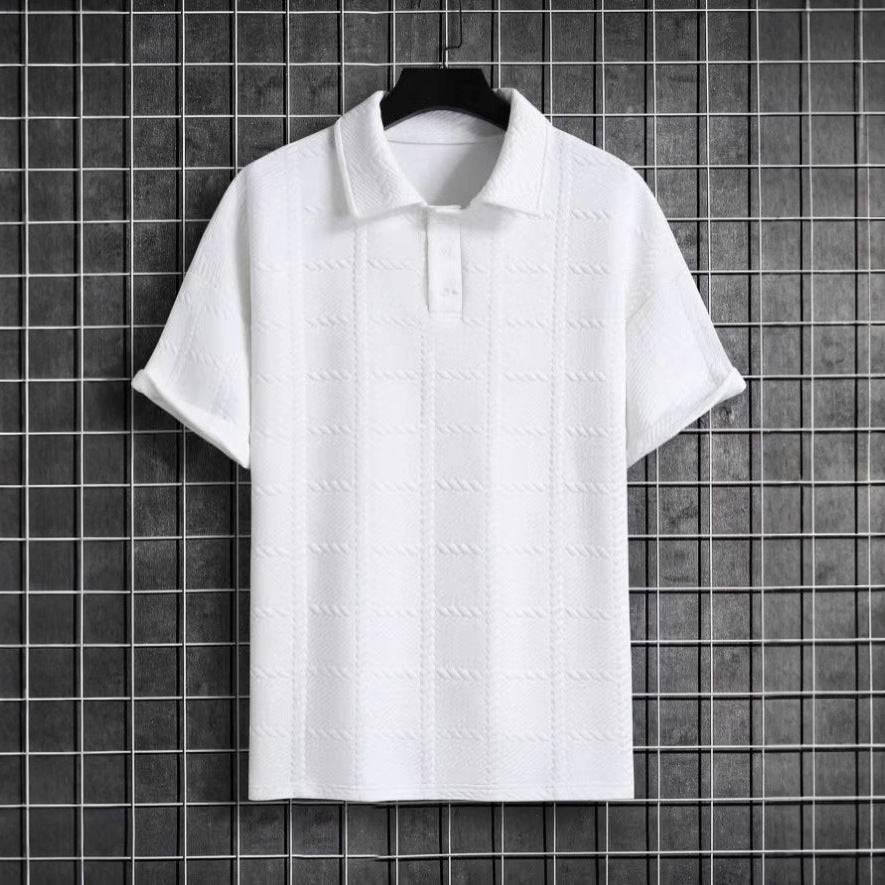 Textured Chevron Collared Buttoned Fitted Shirt
