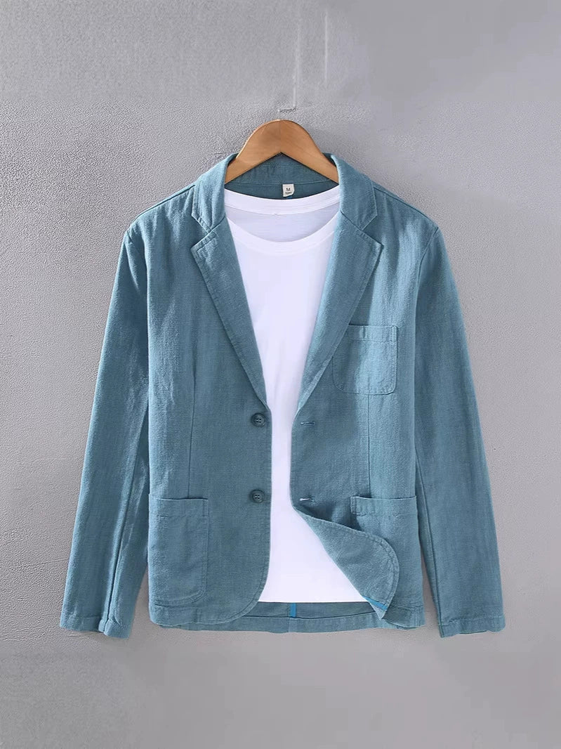 Pocketed Collared Notched Buttoned Blazer